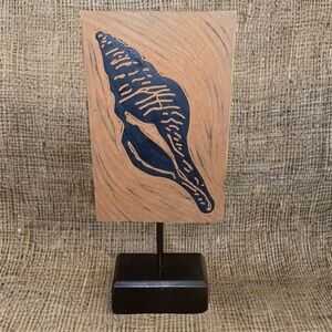 Wooden Shell Art on Stand